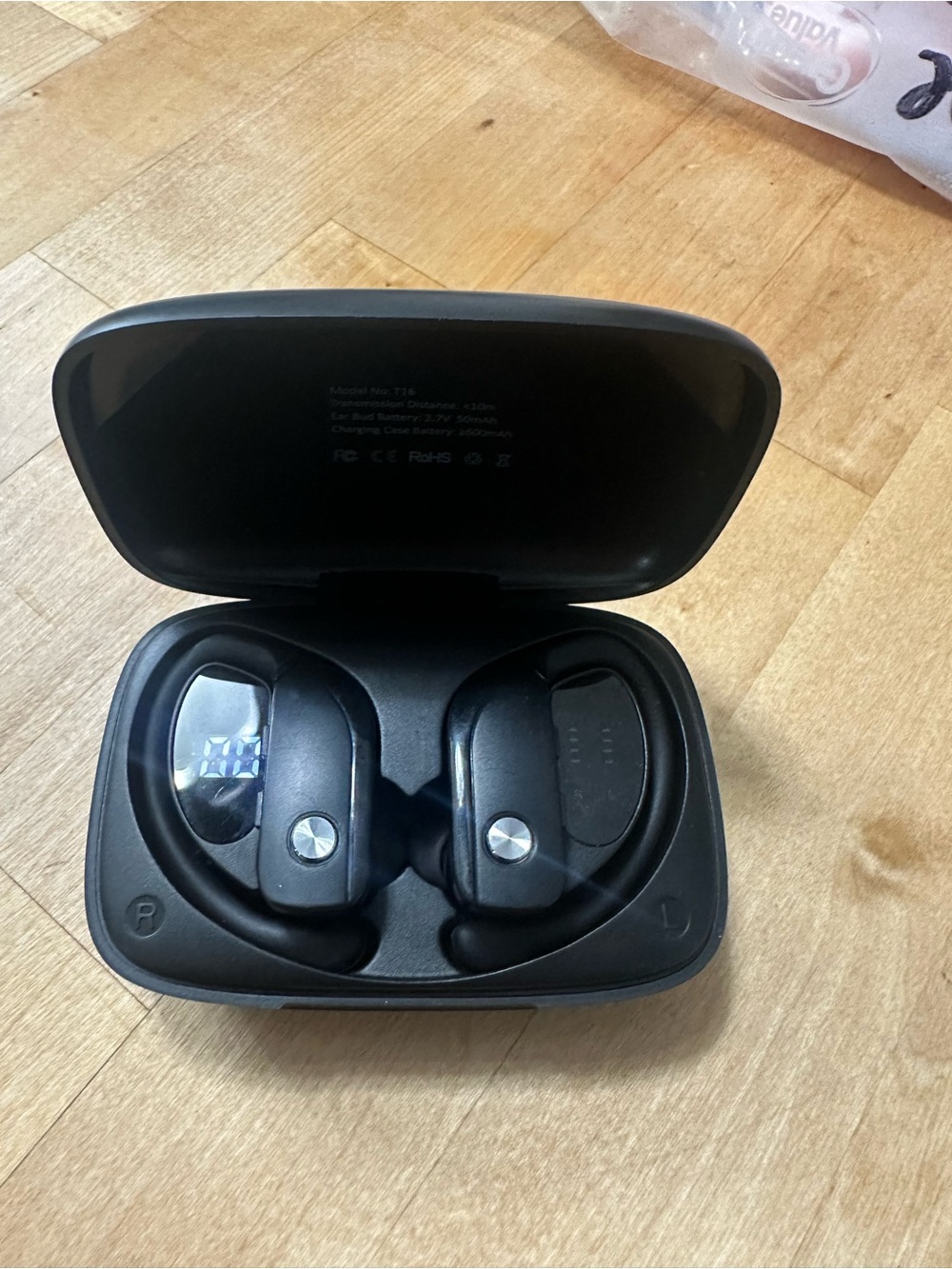 Wireless True Bluetooth Earbuds with Charging Case - Black